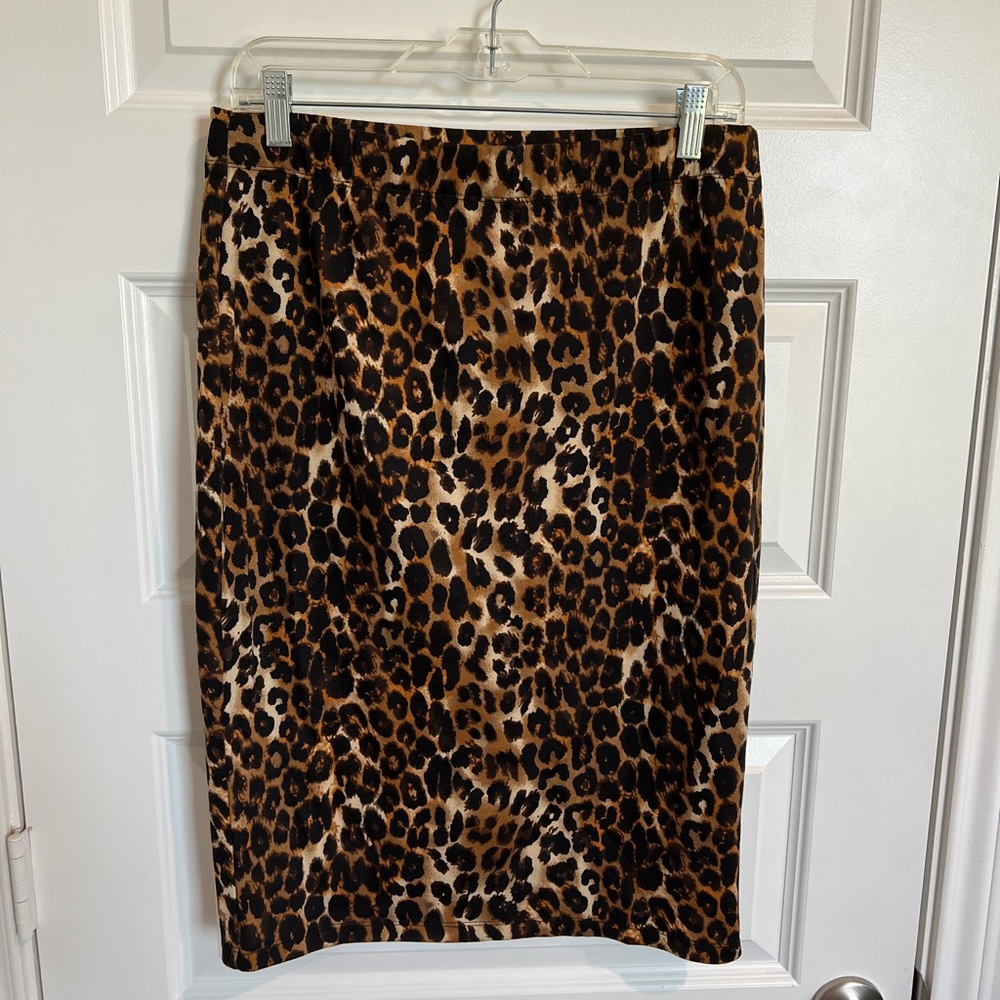 Cato leopard midi pencil skirt size M